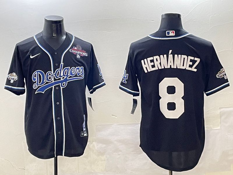 Men Los Angeles Dodgers #8 Hernandez Black Fashion Game 2025 Nike MLB Jersey style 30611->los angeles dodgers->MLB Jersey